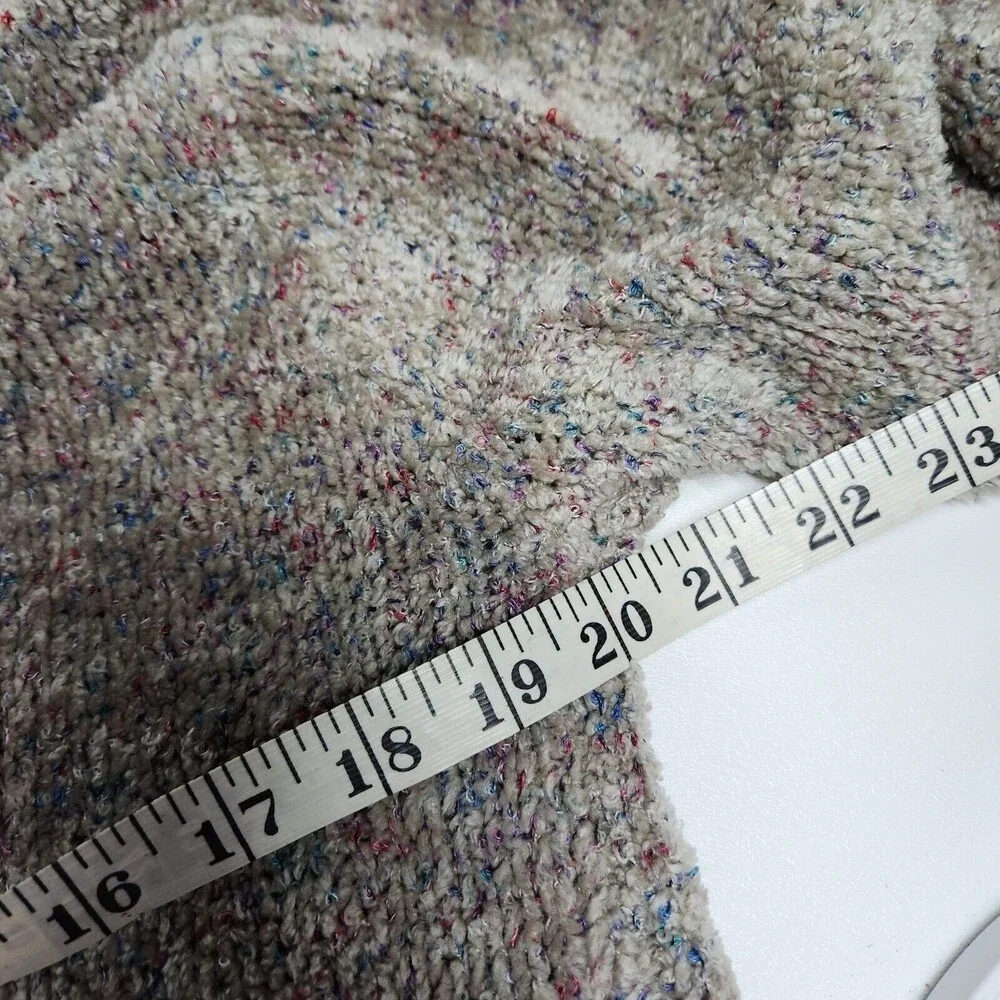 Vintage Northern Reflections M Knit Cardigan Button Sweater Gray Speckled FLAW